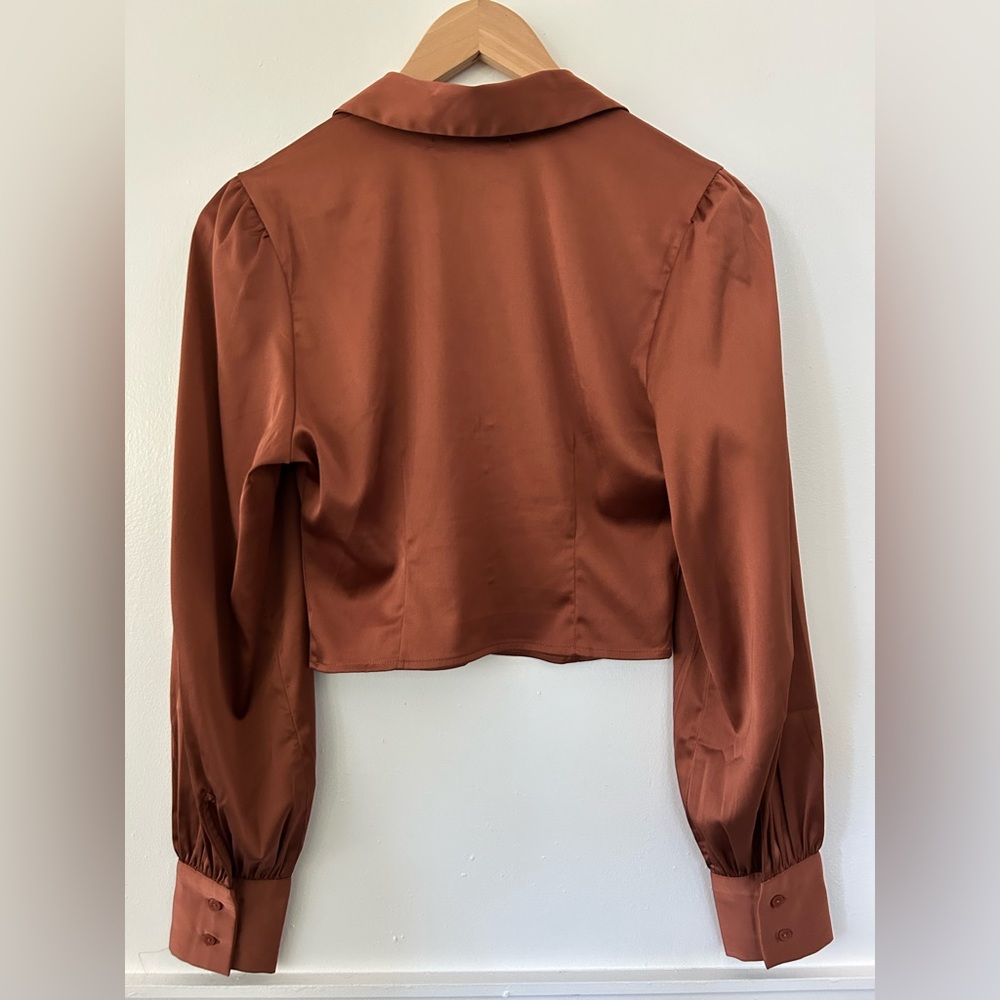 Abercrombie & Fitch Satin Terra Cotta Blouse - Picture 2 of 4